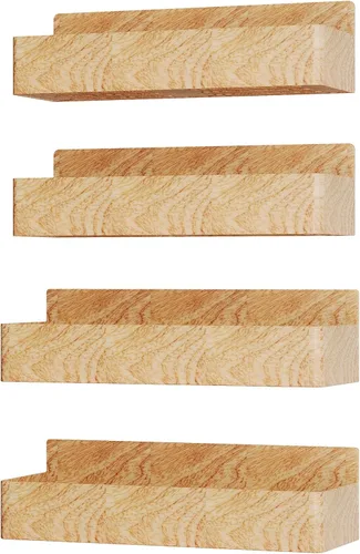 Miniatura 5 de Mystozer Estante magnético para especias para refrigerador, organizador de cocina y estante de almacenamiento, grano de madera (paquete de 4)