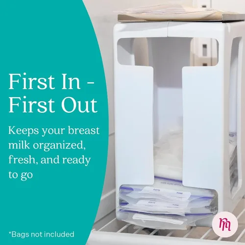 Miniatura 3 de Nurse & Nourish Torre de almacenamiento de leche materna y contenedor organizador para congelador, estante que ahorra espacio para bolsas