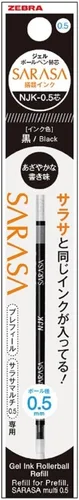 Miniatura 2 de Zebra BRNJK5BK - Recambio para bolígrafo, Sarasa, NJK-0.5, negro, 10