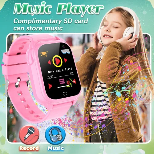 Miniatura 6 de Reloj inteligente impermeable para niños y niñas de 3 a 12 años, juguetes de aprendizaje con 26 juegos, cámara, video, pantalla táctil, reproductor