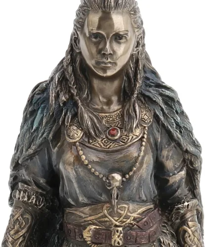 Miniatura 3 de Veronese Design 8 1/4 Shield Maiden Freya Diosa nórdica del Amor Belleza y Guerra Escultura de resina fundida en frío Estatua con acabado de bronce