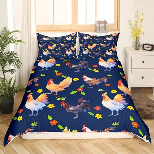 Miniatura 38 de Erosebridal Funda de edredón para niños y niñas, diseño de pato amarillo, diseño de patos de dibujos animados, juego de ropa de cama de animales