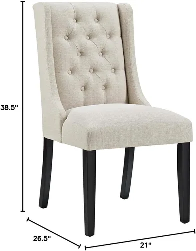 Miniatura 2 de Modway Baronet - Juego de 4 sillas Parsons de tela tapizada para cocina y comedor, color beige