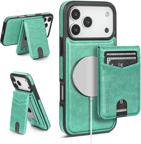Miniatura 117 de SkyEagle Magsafe - Funda magnética 2 en 1 desmontable para iPhone 11 Pro Max con tarjetero, para mujeres y hombres, piel sintética con bloqueo RFID