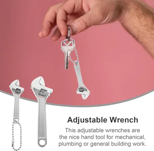 Miniatura 5 de Mini llave ajustable de 4 pulgadas y 2.5 pulgadas, llave negra con herramienta de moleteado manual de cadena para mantenimiento de reparación