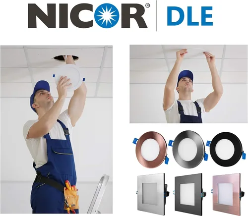 Miniatura 12 de NICOR Iluminación de 4 pulgadas redondo blanco plano LED Downlight en 2700K (DLE421202KRDWH)