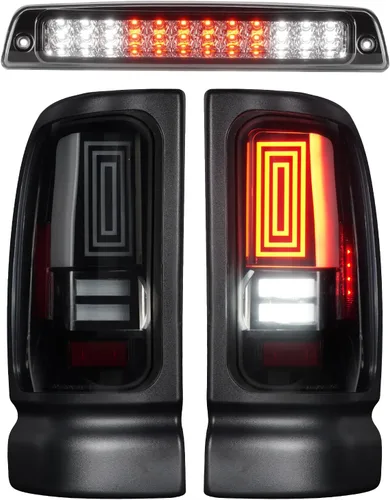 Miniatura 8 de Conjunto de luz trasera LED + tercera luz de freno para Dodge Ram 1500 1994-2001, para Dodge Ram 2500 3500 1994-2002, luces traseras y luz de freno