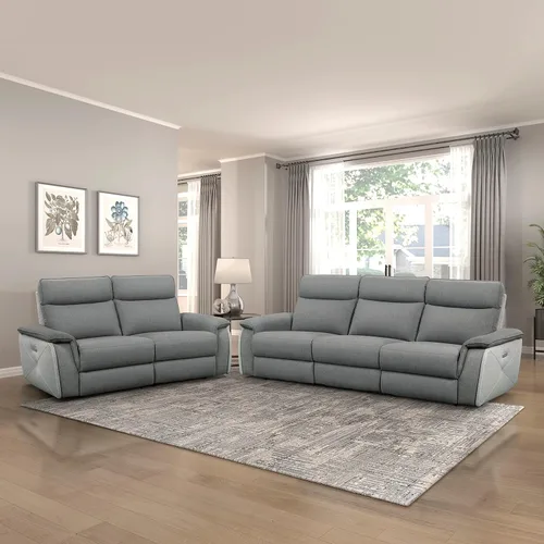 Miniatura 25 de Lexicon Raelynn Power - Sofá reclinable doble, color gris pardo gris topo