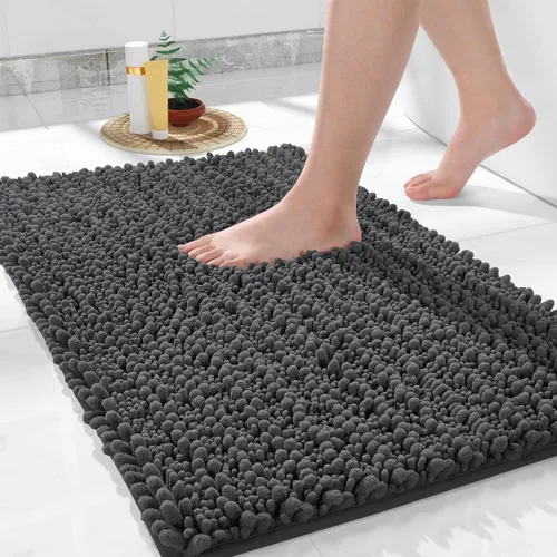 Miniatura 136 de Yimobra Alfombras de Baño Antideslizantes Lavables - Alfombra de Baño de Chenilla Ultra Suave Absorbente, Alfombra Peluda de Secado Rápido para Negro