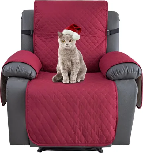 Miniatura 18 de XINEAGE Funda para Loveseat Reclinable Resistente al Agua, Fundas para Loveseat Reclinable de 2 Asientos con Bolsillos, Funda Protectora para Café