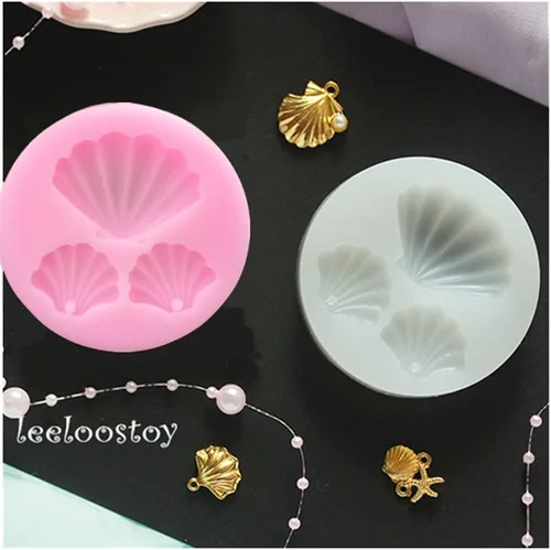 Miniatura 6 de TUKE Moldes de silicona para hojas y panales - Moldes 3D para hornear fondant y chocolate (concha marina)