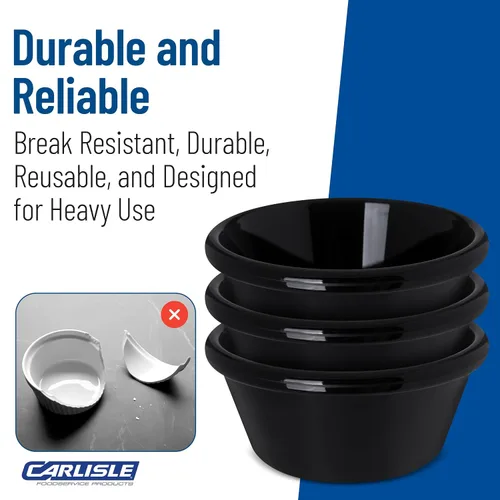 Miniatura 6 de Carlisle FoodService Products 4312603 SAN Ramequin liso, capacidad de 6 onzas, altura de 1.80 pulgadas, negro (caja de 48)