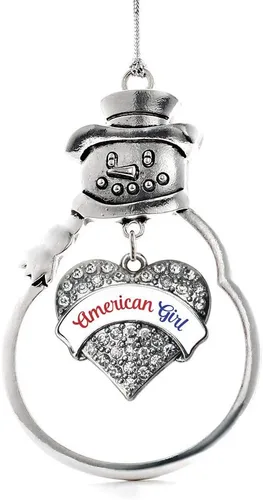 Miniatura 55 de Colgante de plata con diseño de Detroit con forma de corazón y muñeco de nieve con circonitas cúbicas