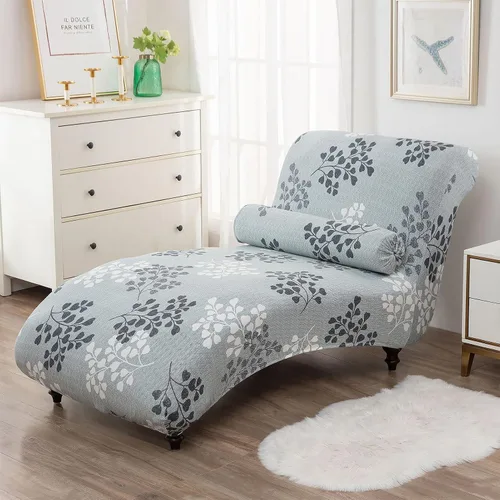 Miniatura 9 de Funda Impresa para Chaise Lounge sin Brazos Interior Funda Elástica para Silla para Sala de Estar Dormitorio Funda Elástica sin Brazos para Chaise