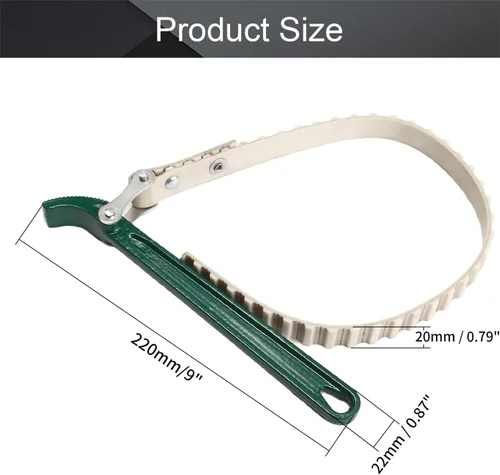 Miniatura 2 de Utoolmart Llave de correa de cinturón de 20 pulgadas, llave de abridor de correa de filtro de aceite ajustable antideslizante multiusos