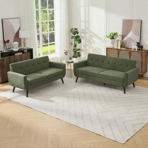 Miniatura 12 de Tbfit Sofá en Forma de L, Sofás Seccionales Modernos de Mediados de Siglo de 80" de Ancho, Sofás de 3 Plazas con Chaise Lounge Amplio, Sofá Beige