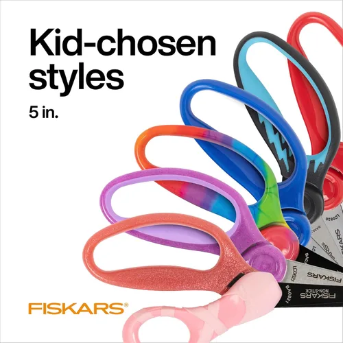 Miniatura 5 de FISKARS Magic Morph - Tijeras para niños, la imagen se mueve cuando se inclina, punta puntiaguda para mayores de 4 años, diseño divertido de ninja