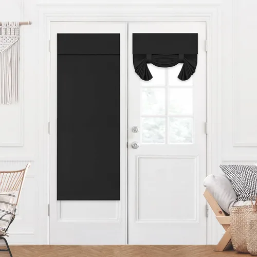 Miniatura 109 de Cortina térmica para puerta con bolsillo para barra, opacas, tratamiento de ventanas con ojales y ojales Deconovo 1 panel