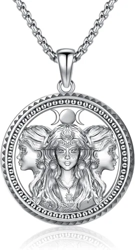 Miniatura 35 de Joyería Mágica para Mujeres y Hombres Nudo de Bruja Plata 925 Original Collar de Nudo de Bruja Tetragrammaton Hecate Collar Lilith Collar Pentagrama