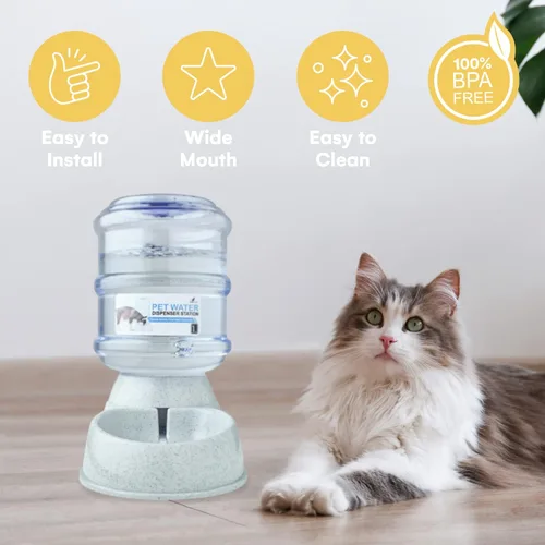 Miniatura 4 de NOA Dispensador automático de agua para mascotas Alimentador por gravedad para gatos y perros, estación dispensadora de riego, estación de agua
