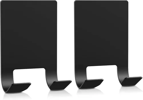 VIS'V Soporte adhesivo para maquinilla de afeitar, ganchos de pared para él y ella, metal, impermeable, negro, 2 unidades