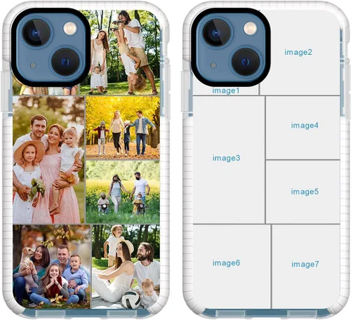 Miniatura 16 de Funda de teléfono personalizada para iPhone 13 Mini, funda personalizada de fotos de collage de múltiples imágenes, resistente a los arañazos, a