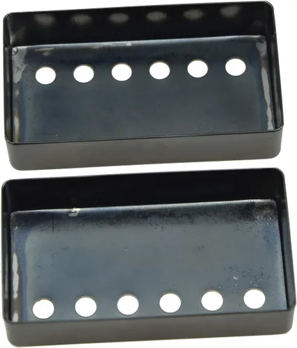 Miniatura 5 de KAISH Humbucker - Juego de 2 cubiertas de pastilla de guitarra Humbucker de latón 1.937 in/2.047 in con espacio entre postes cubierta de pastilla