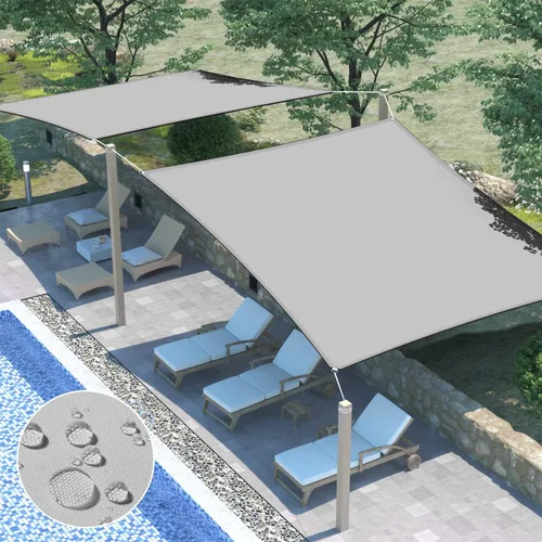 Miniatura 8 de ECOOPTS - Toldo parasol rectangular, tamaño 8 x 12 pies, impermeable, con protección UV, para patio al aire libre, pérgola, jardín trasero