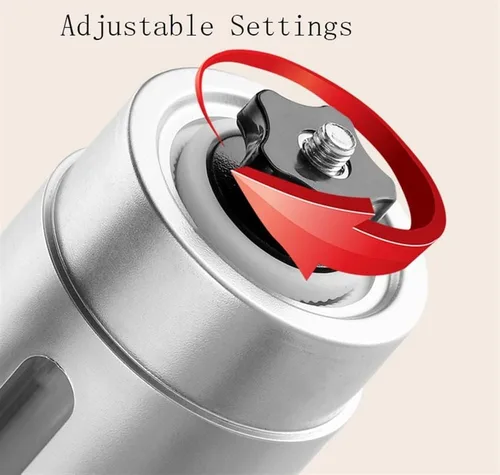 Miniatura 6 de TOEWOE Molinillo de café manual, molinillo de café manual de acero inoxidable, rebabas cónicas de cerámica de ajuste ajustable, molinillo de granos