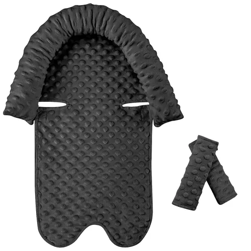 Miniatura 10 de Pea Pod Reposacabezas para Asiento de Coche para Bebés y Recién Nacidos con Fundas para Correas Ultra Suave de Tela de Minky con Puntos para Asiento