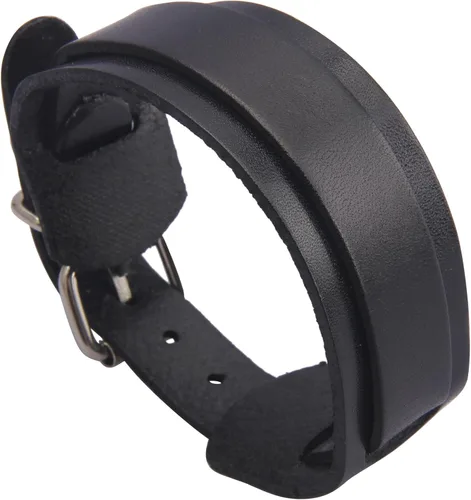 Miniatura 50 de Jeilwiy Pulseras de cuero punk para hombres, pulseras hechas a mano, brazalete ancho, joyería trenzada, color negro y marrón, ajustable, regalos