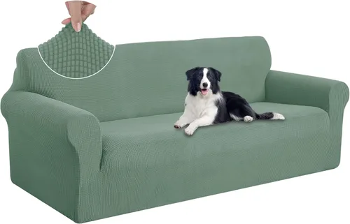 Miniatura 96 de U-NICE HOME Funda elástica para sofá, lavable, protector de muebles para sofá de 3 cojines, apta para mascotas (sofá, gris)