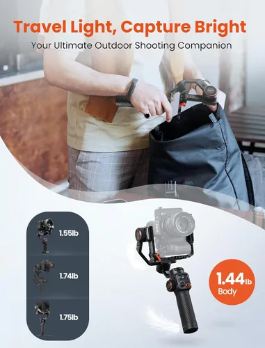 Miniatura 5 de hohem iSteady MT2 estabilizador de cardán para cámara, cardán de 3 ejes para cámara sin espejo, cámara de bolsillo, cámara de acción/teléfono