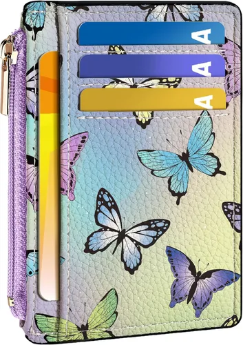 Miniatura 8 de Tipmile Tarjetero compacto para tarjetas de crédito con ventana de identificación para mujer, delgada y minimalista, bolsillo frontal, cartera