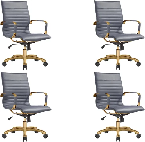Miniatura 23 de LeisureMod Harris - Silla de oficina ejecutiva ergonómica moderna, silla de escritorio de piel con respaldo alto con altura ajustable, control