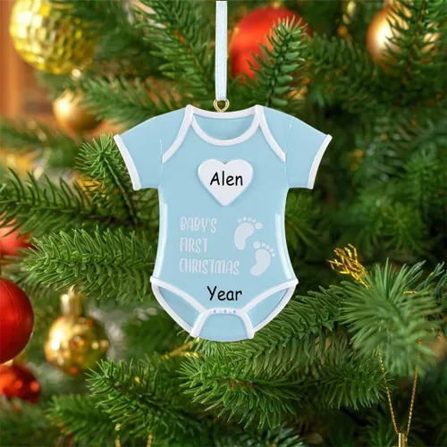 Miniatura 2 de Adorno de Navidad personalizado para bebé niño 2024 – Adornos personalizados de la primera Navidad del bebé, regalo de recuerdo para recién nacido