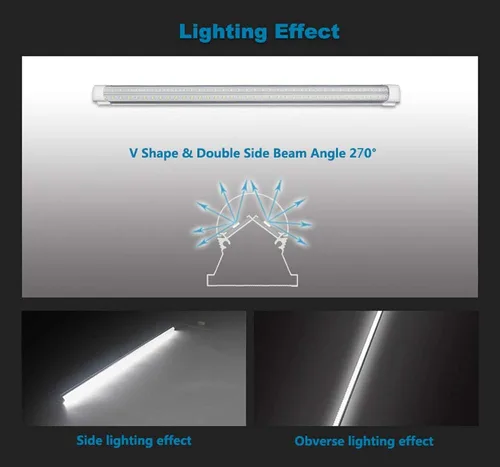 Miniatura 4 de TRLIFE Lámparas LED para tienda de 8 pies, tubo de luz LED de 72 W, 8 pies, 5000 K, luz diurna blanca de doble cara T8 en forma de V integradas