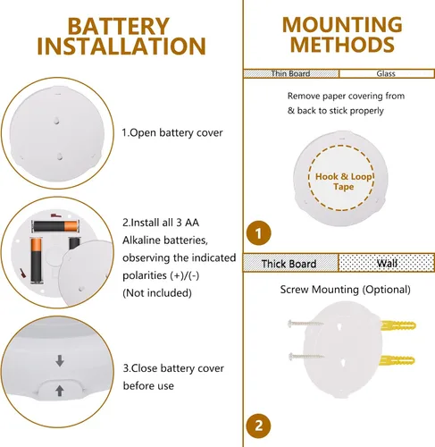 Miniatura 7 de Focos que funcionan con pilas, luz de imagen inalámbrica, iluminación de acento regulable, luces LED inalámbricas, luces adhesivas con control