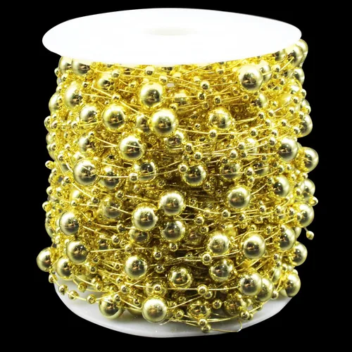 Miniatura 10 de Guirnalda de Cuentas para Árbol de Navidad de 99 Pies, Hebra de Perlas Artificiales de 3-8mm, Cadena de Cuentas para Manualidades DIY, Bodas