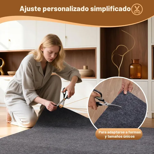 Miniatura 7 de Veken Almohadilla antideslizante acolchada para tapetes, con respaldo de fieltro y silicona, forro para alfombras para pisos de madera y acabados