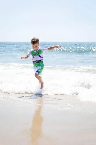 Miniatura 2 de Disney Pixar Toy Story Buzz Lightyear Woody Rash Guard Swim Trunks Outfit Set Toddler to Little Kid