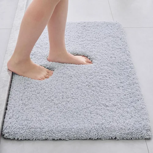 Miniatura 24 de Disolla Alfombras pequeñas para baño 17x24 antideslizante, alfombra de baño blanca esponjosa para el suelo del baño, lavable a máquina, alfombra