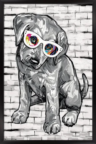 Miniatura 8 de Trends International PD Moreno - Póster de pared con gafas para perro, 14.725 x 22.375 pulgadas, versión enmarcada de madera de granero