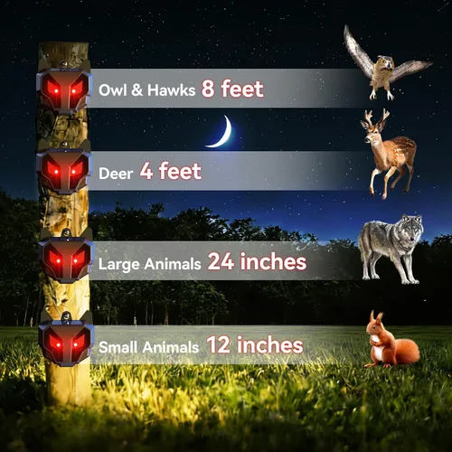 Miniatura 4 de 2025 - Repelente solar nocturno de animales para coyote, mapache, ciervo, zorro, zorrilla, depredador, ojos, disuasorio de animales para gallinero
