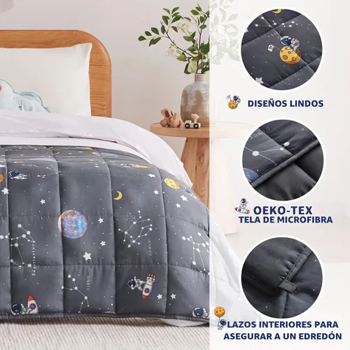 Miniatura 3 de anfie Manta con peso para niños (36"x48" 5 libras), manta con peso de enfriamiento para dormir, manta transpirable tamaño throw con cuentas de Gris