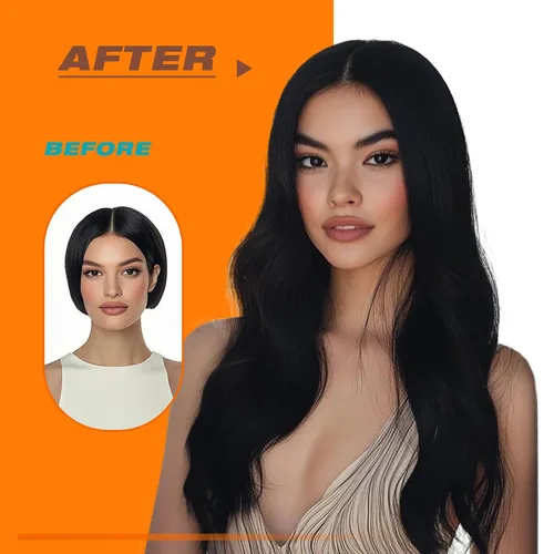 Miniatura 6 de Sunny Hair - Extensiones de cabello humano real para mujer, con cinta adhesiva invisible, Remy, color negro azabache, 12 pulgadas, 20 piezas