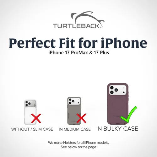 Miniatura 2 de Turtleback Clip para cinturón para iPhone 17 ProMax o 17 Plus - Grande - Se adapta con fundas de estilo voluminoso Defender - Nylon negro de alta
