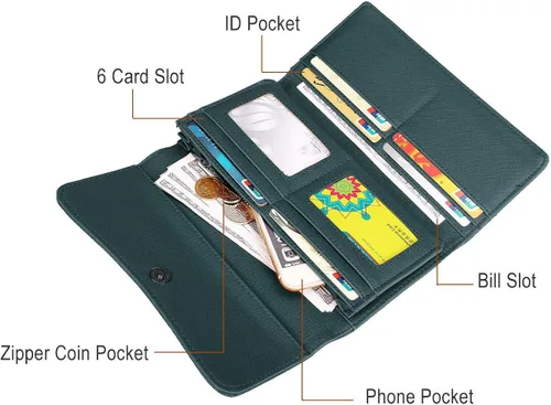 Miniatura 5 de OB OURBAG Cartera de piel para mujer, con tarjetero