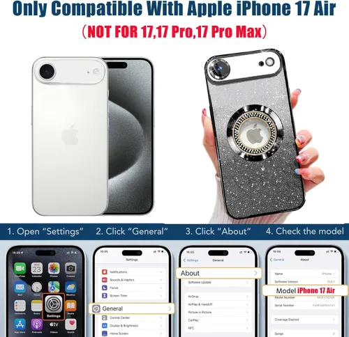 Miniatura 287 de Misscase Funda magnética con purpurina para iPhone 11 compatible con MagSafe, protección completa, delgada, a prueba de golpes, antiarañazos