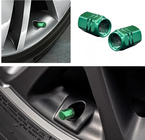 Miniatura 6 de Ziciner 12 tapas de vástago de válvula de neumático de automóvil, cubiertas de válvula de rueda de aleación de aluminio con junta tórica de goma